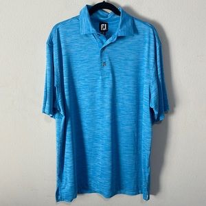 FootJoy Golf Polo Shirt Blue Athletic Fit Short‎ Sleeve L
